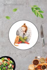 Alone Cam Kesme Tahtası - Sunum Tabağı| Çap 20