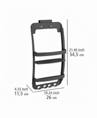 Banyo Rafı Duvara Monte Plastik 3 Katlı Raf Organizer – Askılıklı, Antrasit