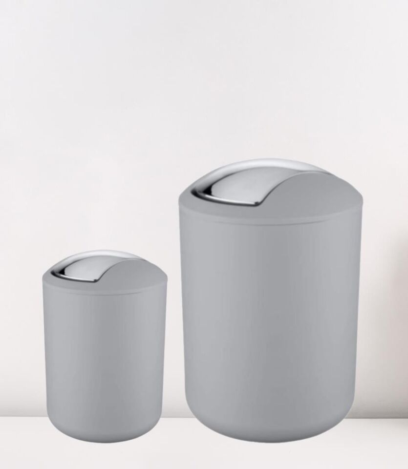 2'li Gri, Çöp Kovası 6,4 Litre ve 2 Litre - Brasil Model