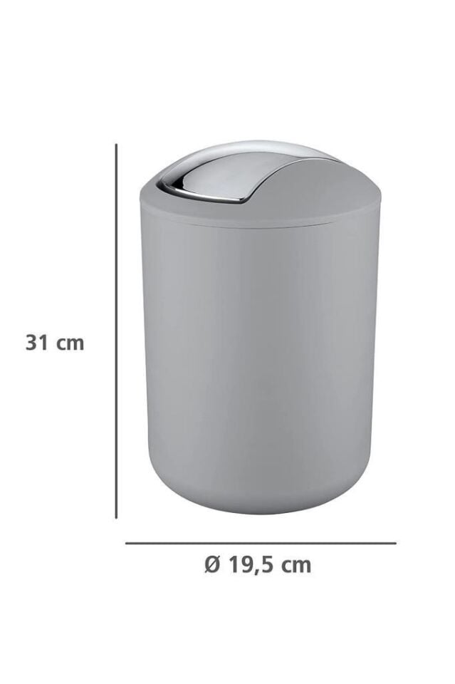 2'li Gri, Çöp Kovası 6,4 Litre ve 2 Litre - Brasil Model