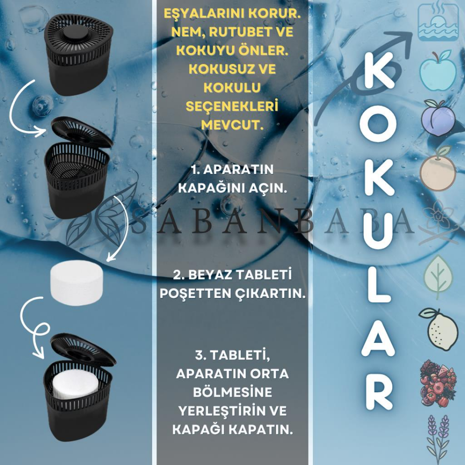Siyah Şeftali Üçgen Nem Alıcı Aparat Rutubet ve Koku Giderici 500 Gr