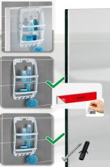 Banyo Rafı Duvara Monte Plastik 3 Katlı Raf Organizer – Askılıklı, Beyaz