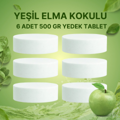 3 Adet 2x500 gr Nem Alıcı Rutubet Ve Küf Önleyici Yedek Tablet Yeşil Elma