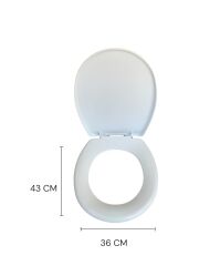 Plastik Akdeniz Seat Klozet Kapağı – Dayanıklı, Hijyenik, Kolay Montajlı, Standart Ölçü (43x36 cm)