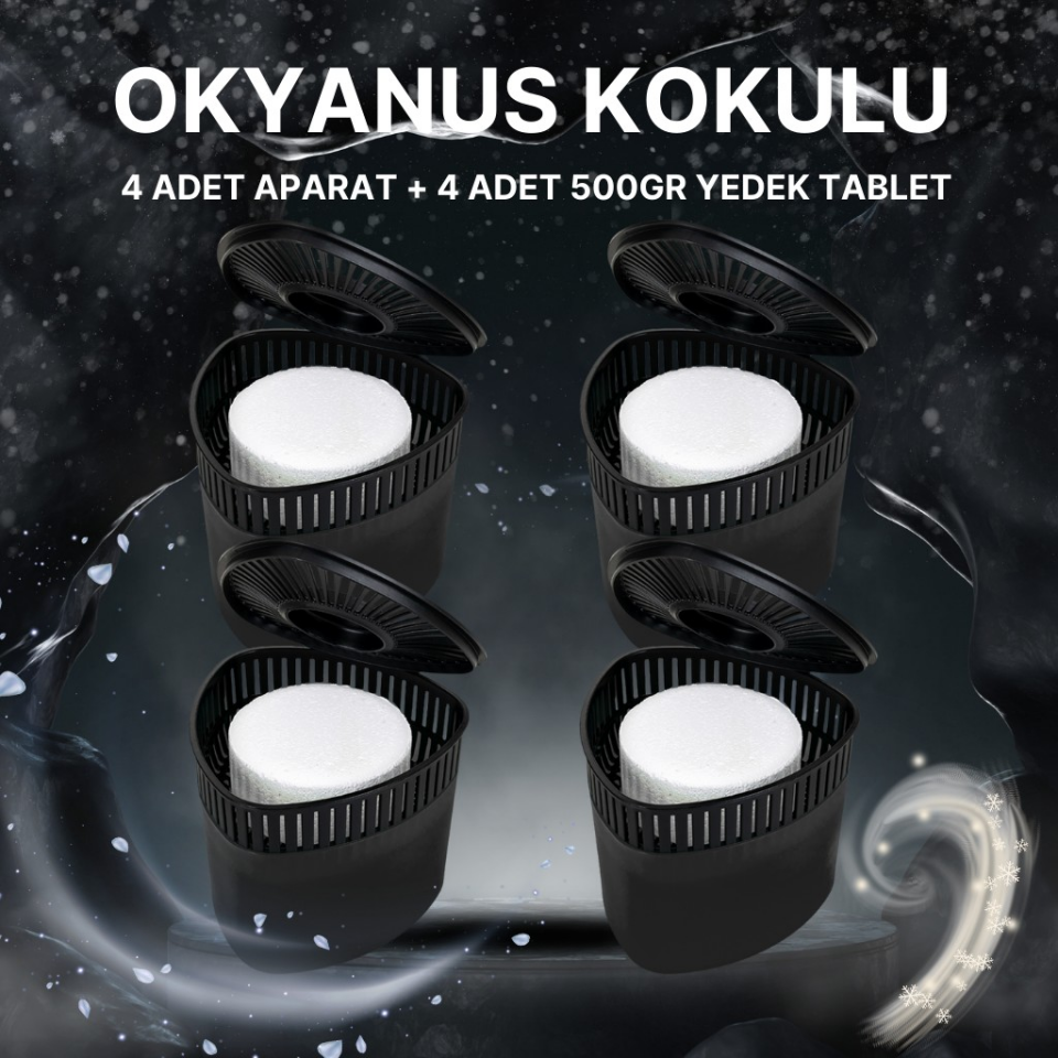 4 Adet 500GR - OKYANUS - Nem Alıcılı Ve Rutubet Giderici Aparat Üçgen (TABLET DAHİL)