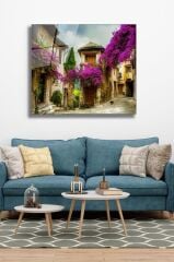 60 x 70 cm Provence Desenli Cam Tablo 4mm Temperli Camdır