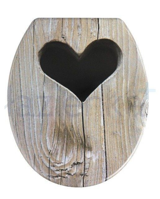 WENKO Kalp Desenli  Duroplast Klozet Kapağı