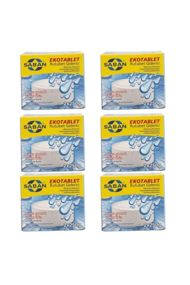 6 Adet 2x250 gr Nem Alıcı Rutubet Giderici Yedek Tablet Natural