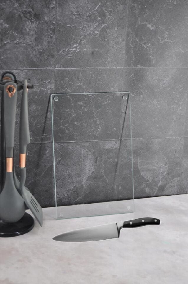 Saydam Oval Köşeli Cam Kesme Tahtası 22,5 x 15,5