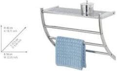 WENKO  Duvar Askısı, Havlu Askısı Ve Rafı, Çelik, 56 X 46 X 21,5 Cm, Krom…