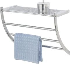 WENKO  Duvar Askısı, Havlu Askısı Ve Rafı, Çelik, 56 X 46 X 21,5 Cm, Krom…