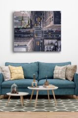 50 x 60 cm New York Desenli Cam Tablo 4mm Temperli Camdır