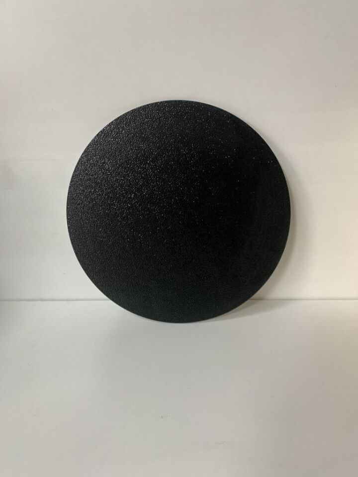 Çap 27Cm - Buzlu Cam, Düz Siyah - Kesme Tahtası - Sunumluk