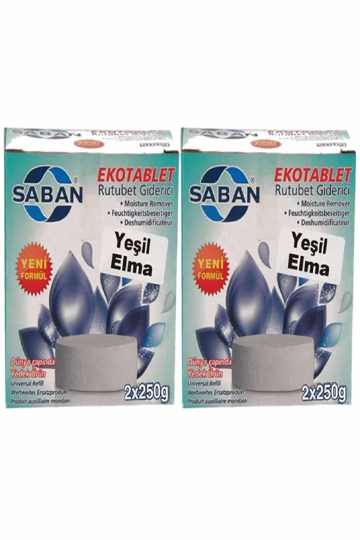 2 Adet 2x250 gr Nem Alıcı Rutubet Giderici Yedek Tablet Yeşil Elma