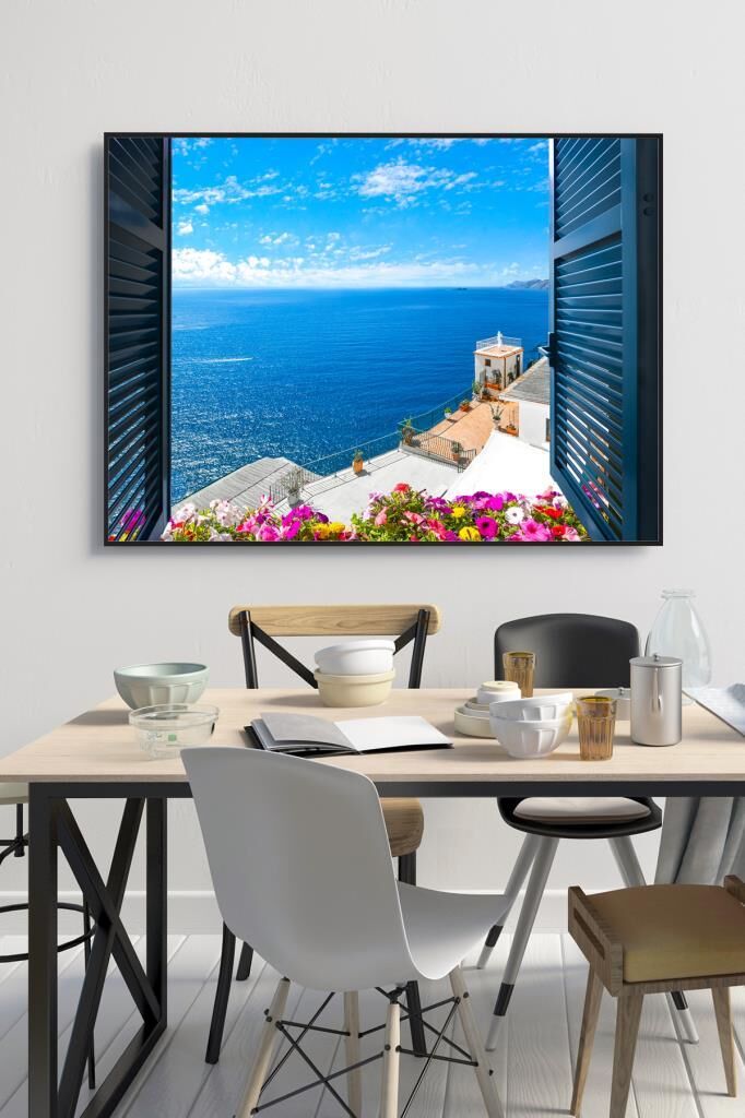 50 x 60 cm Amalfi Desenli Cam Tablo 4mm Temperli Camdır