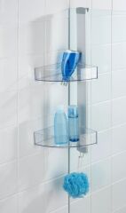 WENKO Köşe Duş Rafı Banyo Duş WC Delme Gerektirmeyen Paslanmaz Çelik Kanca