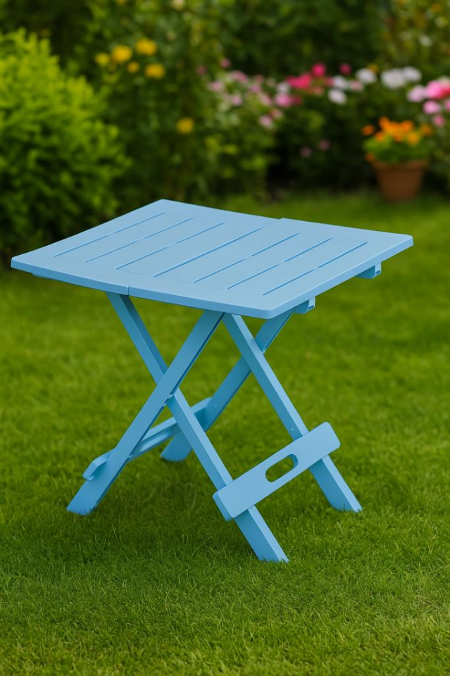 Açık Mavi, Plastik Katlanabilir Piknik Masası