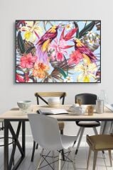 50 x 60 cm Egzotik Çiçekler Desenli Cam Tablo 4mm Temperli Camdır