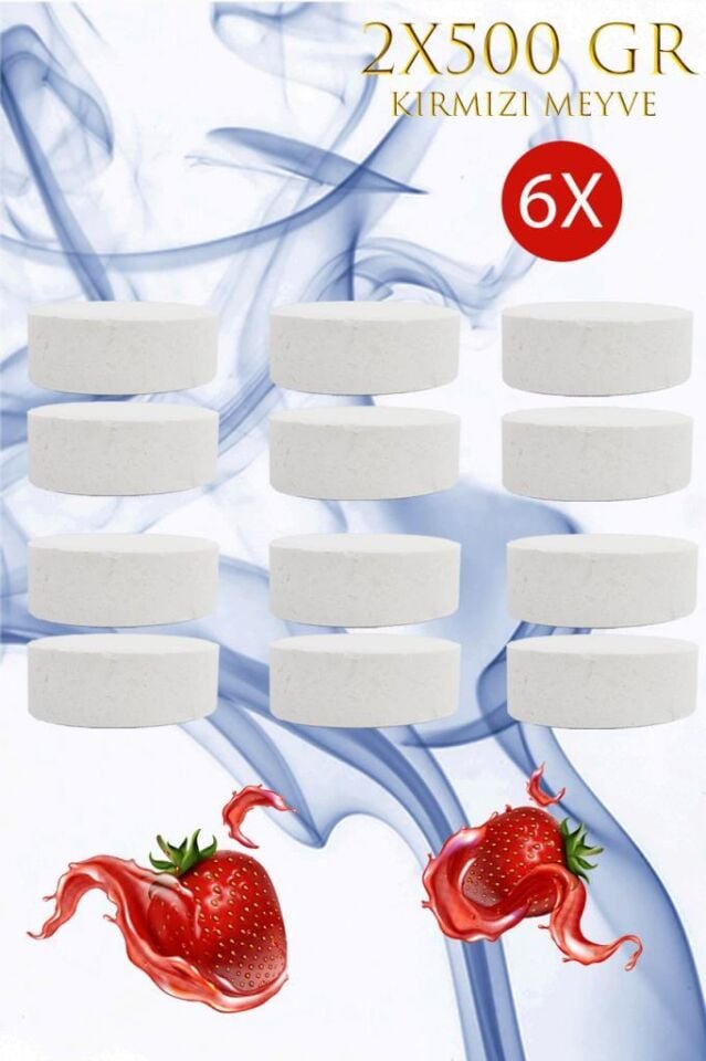 6 Adet 2x500GR - KIRMIZI MEYVELER - Nem Alıcı Rutubet Giderici Yedek Tablet